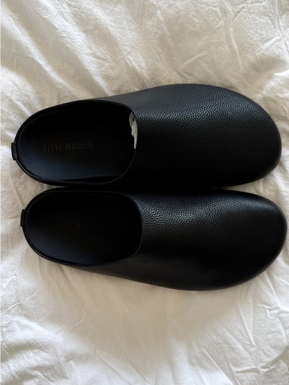 NEW Steve Madden Black Textured Slip-On Loafers